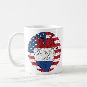 Caneca De Café American USA Koningsdag Dutch Heart