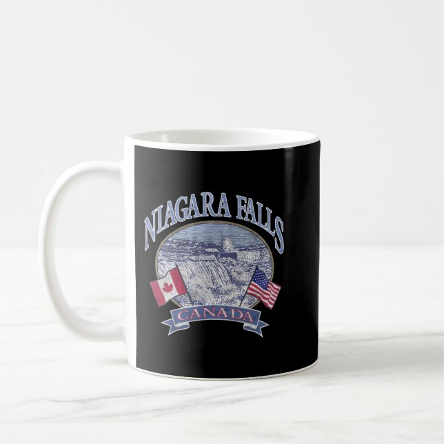 Caneca De Café Americana Niagara Cai Cena Canadá América Bandeira (Esquerda)