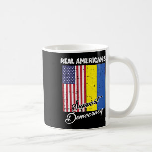 Caneca De Café Americanes Verdadeiros Apoiam a Democracia Bandeir