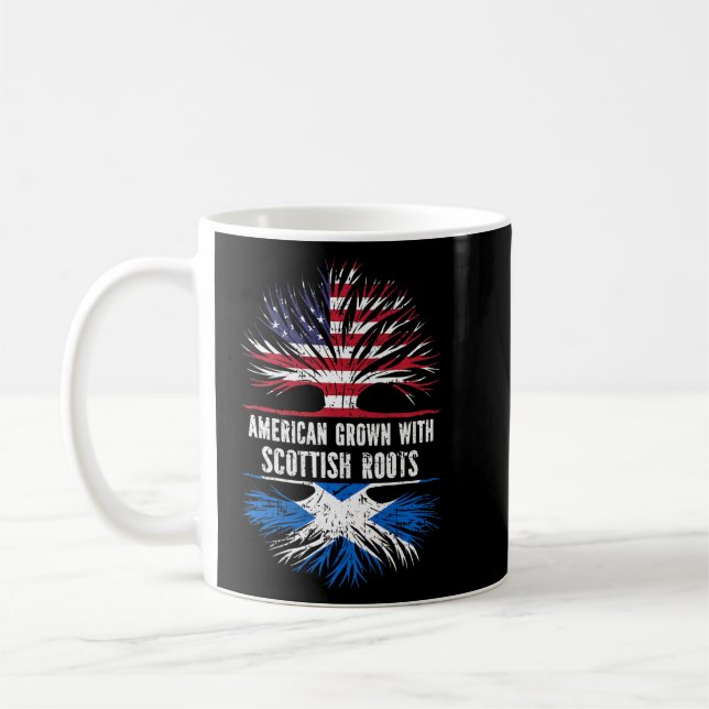 Caneca De Café Americano cresceu com raízes escocesas Usa Flag Sc (Esquerda)