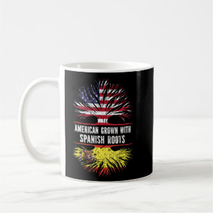 Caneca De Café Americano Cresceu Com Raízes Espanholas Espanha De