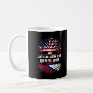 Caneca De Café Americano crescido com Raízes Nepalesas e Estados 