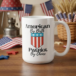 Caneca De Café Americano de Nascimento Patriota por Escolha Retro