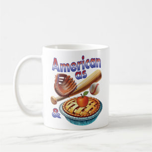 Caneca De Café Americano divertido como Beball e Apple Pie