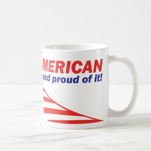 Caneca De Café Americano e orgulhoso disso Mug (Direita)