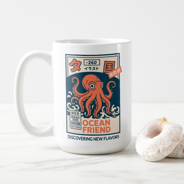 Caneca De Café Amigo do Oceano (Com Donut)