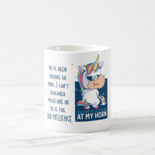 Caneca De Café Amigo Engraçado da Onça INFLUÊNCIA RUIM Unicórnio 