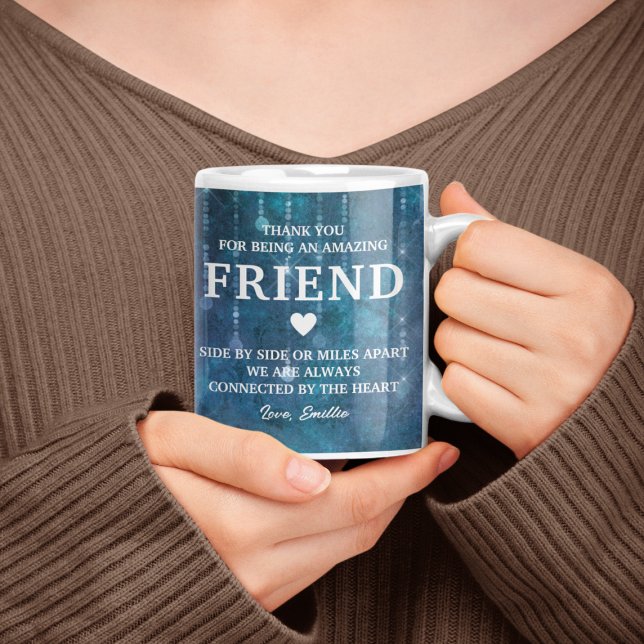 Caneca De Café Amigo Obrigado Mensagem Sensata Personalizada (Friend Thank You Heartfelt Message Personalized Coffee Mug
)