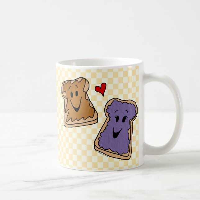Caneca De Café Amigos alegres dos desenhos animados da manteiga e (Direita)