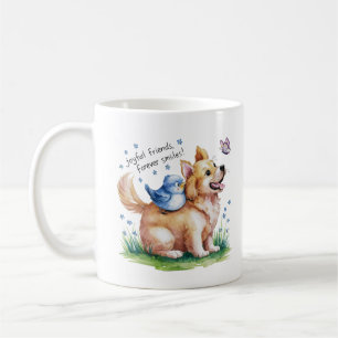 Caneca De Café amigos alegres, sorrisos para sempre, cães do dia 