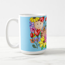 Caneca De Café Amigos Animais Entre as Flores