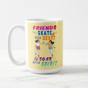 Caneca De Café Amigos Bebem Skate Com Coração Voar Com Espírito