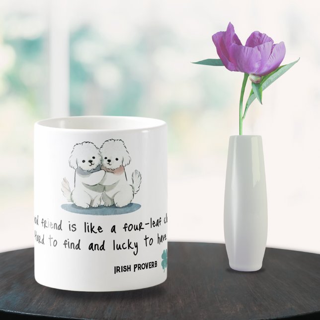 Caneca De Café Amigos Bichon Adoráveis com uma Cotação (Criador carregado)