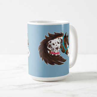 Caneca De Café Amigos Dálmata e Cavalo