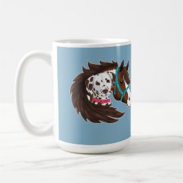 Caneca De Café Amigos Dálmata e Cavalo