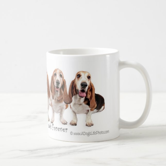 Caneca De Café Amigos de Basset Hound para sempre (Direita)