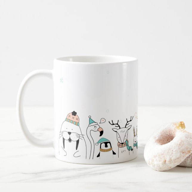 Caneca De Café Amigos de Natal (Com Donut)