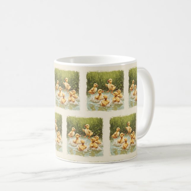 Caneca De Café Amigos de penas: Coleção de Patos de Páscoa 🦆 ☕ (Frente Esquerda)