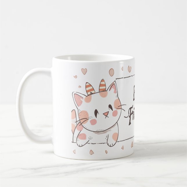 Caneca De Café amigos dos gatos bonitos (Esquerda)