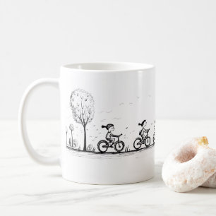 Caneca De Café Amigos E Bicicletas
