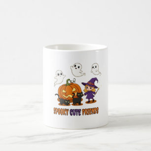 Caneca De Café Amigos Fofos e Assustadores Fofos Bruxas Fantasmas