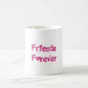 Caneca De Café Amigos para sempre cor-de-rosa Tipografia Amizade