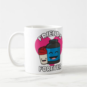 Caneca De Café Amigos para sempre - Giro engraçado Kawaii Kawaii