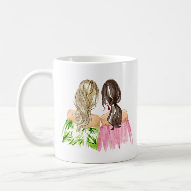 Caneca De Café Amigos para sempre presentes loiros e Brunette (Esquerda)