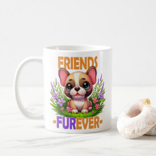 Caneca De Café Amigos para sempre trocadilho. Cachorrinho filhote
