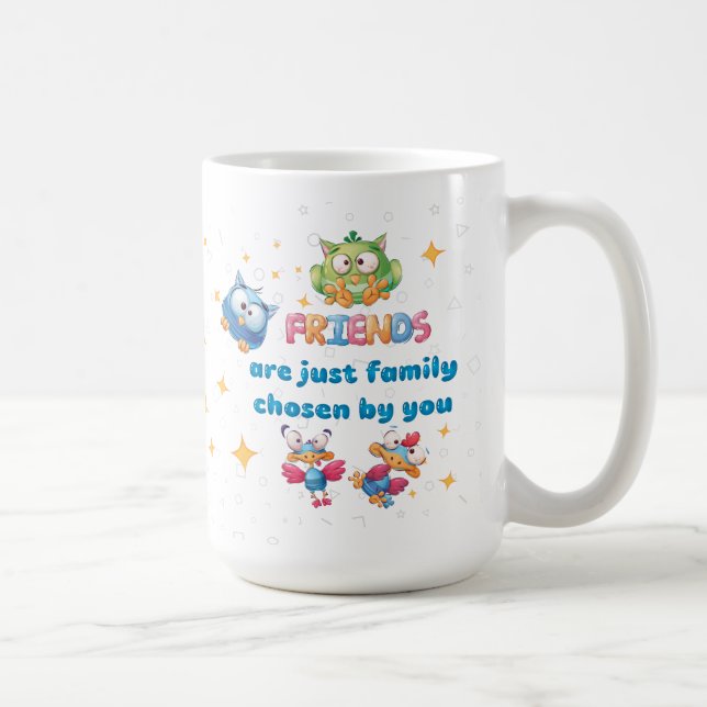 Caneca De Café Amigos São Escolhidos Pela Família. (Direita)