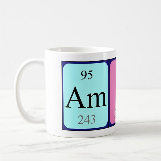 Caneca De Café Amine o nome da mesa periódica (Esquerda)