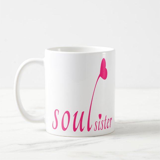 Caneca De Café Amizade do Soulmate da irmã da alma os melhores (Esquerda)