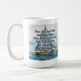 Caneca De Café Amizade Navegação Provérbio Brinde Náutico Amigo