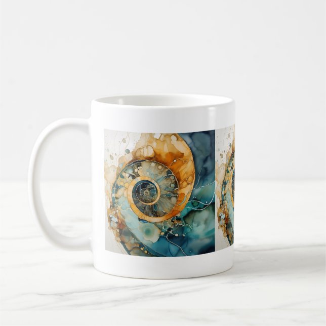 Caneca De Café Ammonite Gem Fossil Mug (Esquerda)