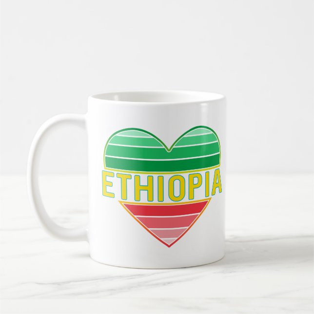 Caneca De Café Amo a Etiópia, Coração Etíope (Esquerda)
