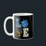 Caneca De Café Amo as Decorações de Chanucá Bonito Dreidel Menora<br><div class="desc">AMAVA Desortações Bonitas de Chanucá Dreidel Menorah Chanukah</div>