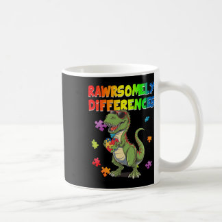 Caneca De Café Amo Autismo T Rex Dinossauro Rawrsomamente Diferen