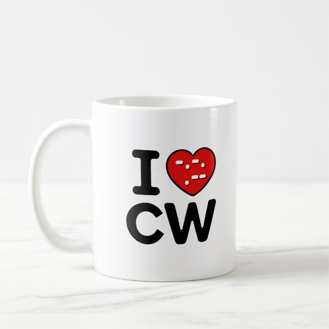 Caneca De Café Amo CW - Entusiasta do Código Morse (Esquerda)