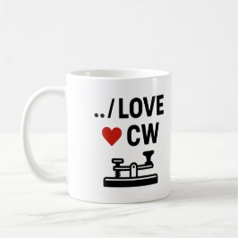 Caneca De Café Amo CW - Paixão Rádio Morse Code Ham
