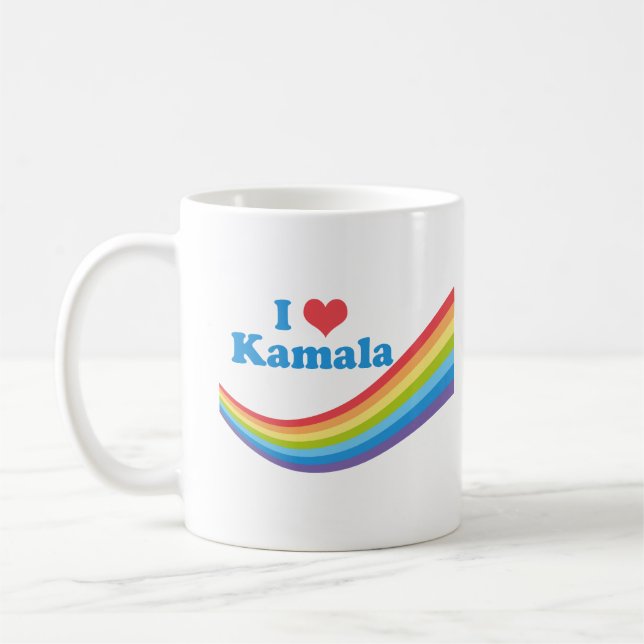 Caneca De Café Amo Kamala Cute Eleição Rainbow, Mulher Tribl (Esquerda)