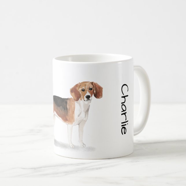 Caneca De Café Amo meu Beagle (Frente Esquerda)