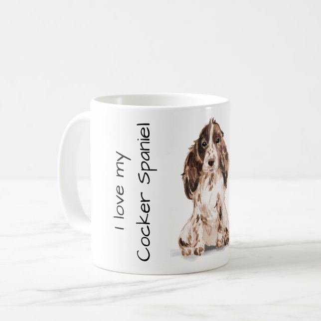 Caneca De Café Amo Meu Cocker Spaniel (Frente Esquerda)