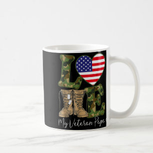 Caneca De Café Amo Meu Papai Veterano Orgulhoso Avô Militar Bande