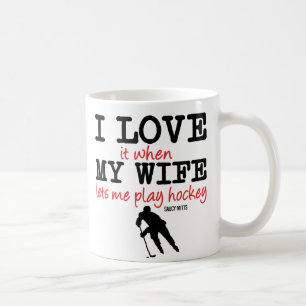 Caneca De Café Amo Minha Esposa Jogar Hockey Mug