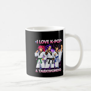 Caneca De Café Amo o Ídolo da Música Pop Coreana K-Pop e Taekwond