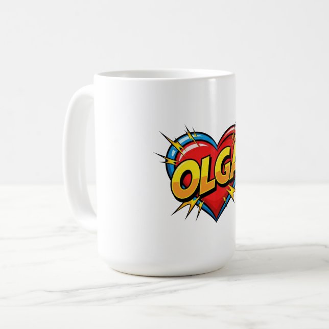 Caneca De Café Amo Olga (Frente Esquerda)