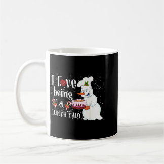 Caneca De Café Amo Ser Uma Senhora Do Almoço Boneco De Neve Natal