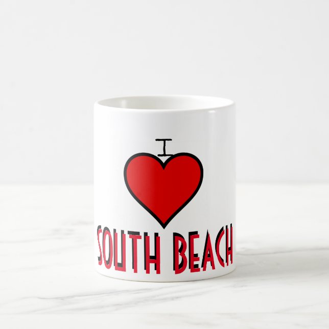 Caneca De Café Amo South Beach~ MUG, PERSONALIZE-O! (Centro)