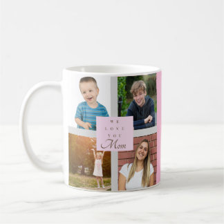 Caneca De Café Amo-Te A Colagem Fotográfica Da Mãe