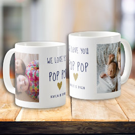 Caneca De Café Amo-Te A Colagem Fotográfica Do Pop Avô 2